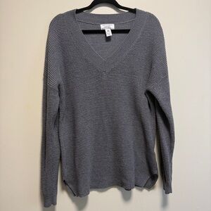 Kersh Grey Merino Wool Blend Sweater